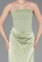 Robe de Soirée Longue Satin Pistache vert ABU6096