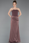 Robe de Soirée Longue Satin Brun ABU6096