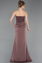 Robe de Soirée Longue Satin Brun ABU6096