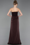 Robe de Soirée Longue Satin Brun foncé ABU6096