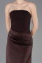 Robe de Soirée Longue Satin Brun foncé ABU6096