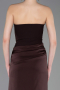Robe de Soirée Longue Satin Brun foncé ABU6096