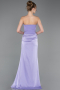Robe de Soirée Longue Satin Lilas ABU6096