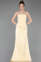 Robe de Soirée Longue Satin Jaune ABU6096