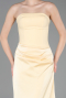 Robe de Soirée Longue Satin Jaune ABU6096