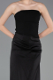 Robe de Soirée Longue Satin Noir ABU6096