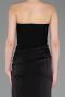 Robe de Soirée Longue Satin Noir ABU6096