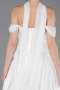 Robe de Cérémonie Midi Mousseline Blanc ABK2619