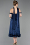 Robe de Cérémonie Midi Mousseline Bleu Marine ABK2619