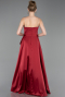 Robe de Soirée Longue Satin Rouge Bordeaux ABU6130