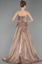 Robe de Soirée Longue Perlé Cappuccino ABU6125