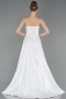 Robe de Soirée Longue Perlé Blanc ABU6125