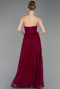 Robe de Soirée Longue Dantelle Prune ABU6160