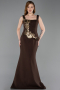 Robe Queue De Poisson Longue Brun ABU5768