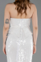 Robe Queue De Poisson Longue Blanc ABU5721