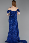 Robe De Soirée Grande Taille Longue Bleu Saxe ABU5232