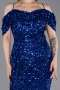Robe De Soirée Grande Taille Longue Bleu Saxe ABU5232
