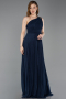 Robe de Soirée Longue Bleu Marine ABU6164