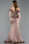 Robe Queue de Poisson Longue Satin Bronze ABU6166