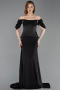 Robe de Soirée Longue Noir ABU6167