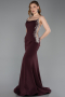 Robe Queue de Poisson Longue Couleur Cerise ABU6168