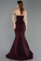Robe Queue de Poisson Longue Couleur Cerise ABU6168
