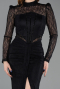 Tenue de Soirée Longue Dantelle Noir ABU6169
