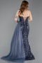 Robe de Soirée Longue Squameuse Anthracite ABU6173