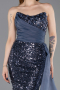 Robe de Soirée Longue Squameuse Anthracite ABU6173