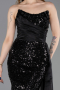 Robe De Fiançailles Grande Taille Longue Squameuse Noir ABU6174