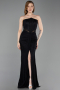 Tenue de Soirée Longue Dantelle Noir ABU6169