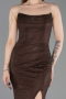 Robe de Soirée Longue Dantelle Brun ABU6172