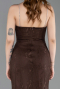 Robe de Soirée Longue Dantelle Brun ABU6172