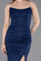 Robe de Soirée Longue Dantelle Bleu Marine ABU6172
