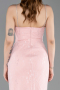 Robe de Soirée Longue Dantelle Poudre ABU6172
