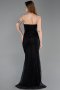 Robe de Soirée Longue Dantelle Noir ABU6172
