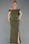 Robe De Soirée Grande Taille Longue Kaki ABU5714