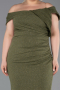 Robe De Soirée Grande Taille Longue Kaki ABU5714