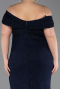 Robe De Soirée Grande Taille Longue Bleu Marine ABU5714
