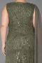 Robe De Soirée Grande Taille Longue Perlé Kaki ABU6133