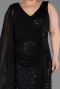 Robe De Soirée Grande Taille Longue Perlé Noir ABU6133