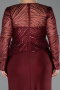 Robe de Soirée Grande Taille Longue Rouge Bordeaux ABU6183