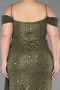 Robe De Soirée Grande Taille Longue Squameuse Kaki ABU6134