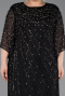 Robe Grande Taille Longue Noir ABU6122