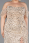 Robe De Fiançailles Grande Taille Squameuse Longue Or ABU3579