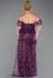 Robe De Fiançailles Grande Taille Squameuse Longue Prune ABU3579