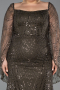 Robe De Soirée Grande Taille Perlé Longue Kaki ABU5067