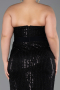 Robe de Soirée Grande Taille Longue Perlé Noir ABU5989