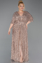 Robe De Soirée Grande Taille Squameuse Longue Or ABU5846
