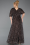 Robe De Soirée Grande Taille Squameuse Longue Brun ABU5846